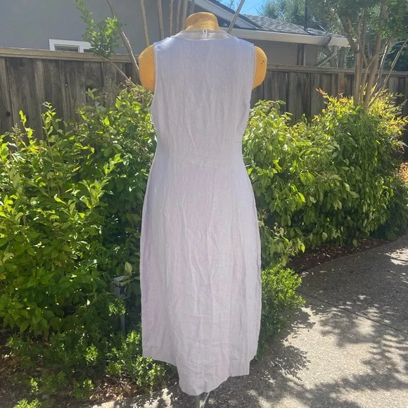 Madewell Button Front Linen MIDI Dress - Picture 5 of 9